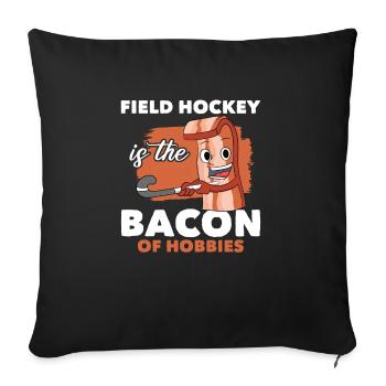 Marquer des buts Le hockey sur gazon est le bacon de Ho - Housse de coussin décorative 45 x 45 cm - noir - Devant
