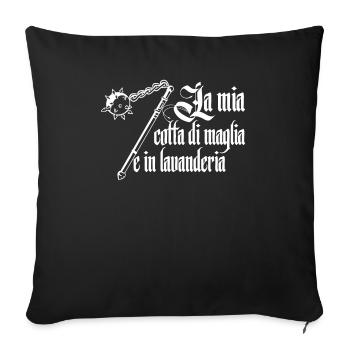La cotte de mailles est dans la lingerie Hema Buhurt Knight - Housse de coussin décorative 45 x 45 cm - noir - Devant