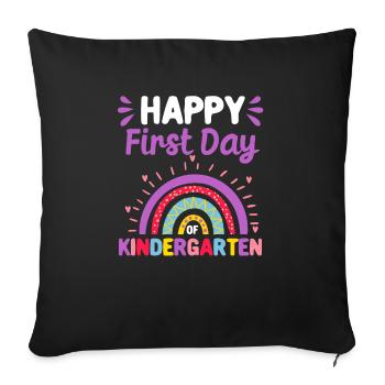 Happy First Day of Kindergarten Rainbow Back - Sofa pillowcase 17,3'' x 17,3'' (45 x 45 cm) - black - Front