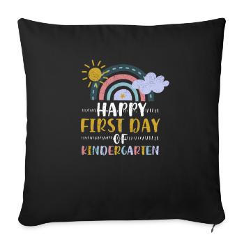 Happy First Day of Kindergarten Rainbow Back - Sofa pillowcase 17,3'' x 17,3'' (45 x 45 cm) - black - Front