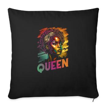 Juneteenth BLM Black Pride Woman Stark Black - Housse de coussin décorative 45 x 45 cm - noir - Devant