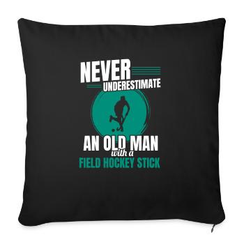Sports Goalkeeper An Old Man With A Field Hockey S - Sofa pillowcase 17,3'' x 17,3'' (45 x 45 cm) - black - Front