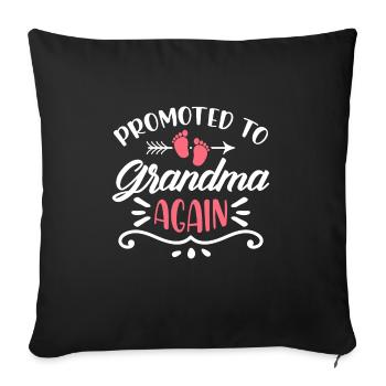 Mamie 2023 Annonce Grossesse Grand-mère - Housse de coussin décorative 45 x 45 cm - noir - Devant