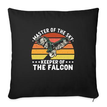 Maître du Ciel Gardien de la Fauconnerie Faucon - Housse de coussin décorative 45 x 45 cm - noir - Devant