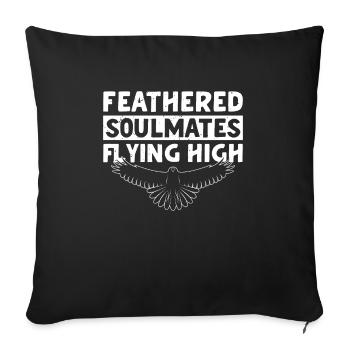 Gefiederte Seelenverwandte Flying High Falcon - Sofakissenbezug 45 x 45 cm - Schwarz - Vorne