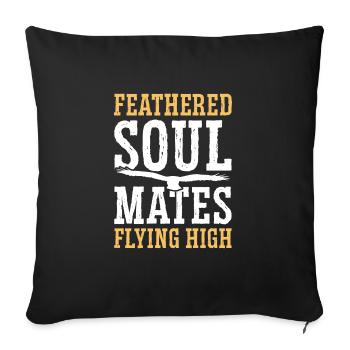 Gefiederte Seelenverwandte Flying High Falcon - Sofakissenbezug 45 x 45 cm - Schwarz - Vorne