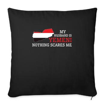 Rien ne me fait peur mari yéménite Yémen - Housse de coussin décorative 45 x 45 cm - noir - Devant