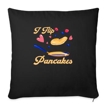 Pancake Maker Flipping Breakfast Pancake Day - Sofa pillowcase 17,3'' x 17,3'' (45 x 45 cm) - black - Front