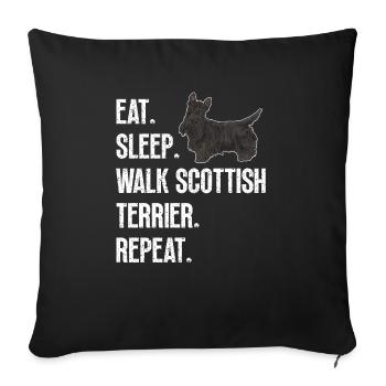 Scottish Terrier Scottie Dog - Sofa pillowcase 17,3'' x 17,3'' (45 x 45 cm) - black - Front