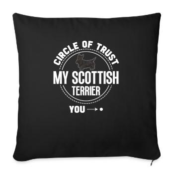 Scottish Terrier Scottie Dog - Sofa pillowcase 17,3'' x 17,3'' (45 x 45 cm) - black - Front