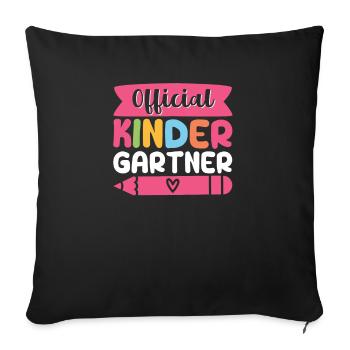 Les enseignants officiels de la maternelle sont drôles de retour à l’école - Housse de coussin décorative 45 x 45 cm - noir - Devant