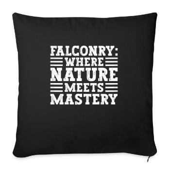 Falconry Where nature meets mastery - Sofa pillowcase 17,3'' x 17,3'' (45 x 45 cm) - black - Front