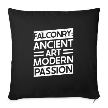 Fauconnerie Art ancien Passion moderne Fauconnerie - Housse de coussin décorative 45 x 45 cm - noir - Devant