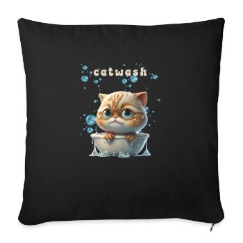 Funny Cats Motif Cat Pet Cats Lingerie - Sofa pillowcase 17,3'' x 17,3'' (45 x 45 cm) - black - Front