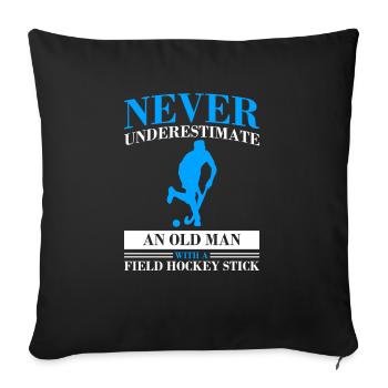 An Old Man With A Field Hockey Stick Goalkeeper Sp - Sofa pillowcase 17,3'' x 17,3'' (45 x 45 cm) - black - Front