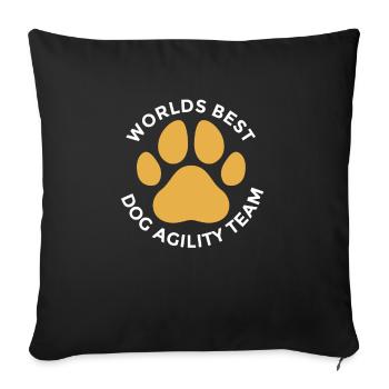 Dog Agility Design Für Hund Hindernistraining Team - Housse de coussin décorative 45 x 45 cm - noir - Devant