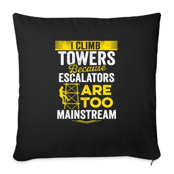 Cell Tower Climber Climbing Technician - Sofa pillowcase 17,3'' x 17,3'' (45 x 45 cm) - black - Front