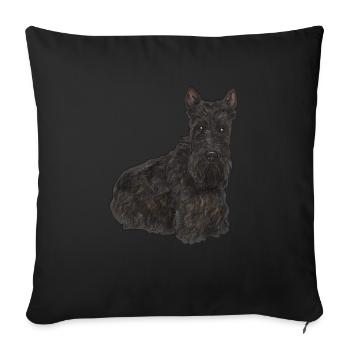 Scottish Terrier Scottie Dog - Sofa pillowcase 17,3'' x 17,3'' (45 x 45 cm) - black - Front