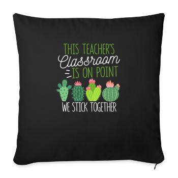 This teacher's classroom is to the point - Sofa pillowcase 17,3'' x 17,3'' (45 x 45 cm) - black - Front