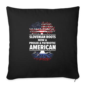 Né: Slovène, Slovénie, Américain, États-Unis - Housse de coussin décorative 45 x 45 cm - noir - Devant