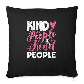 Les gens amicaux sont mon genre de personnes - Housse de coussin décorative 45 x 45 cm - noir - Devant