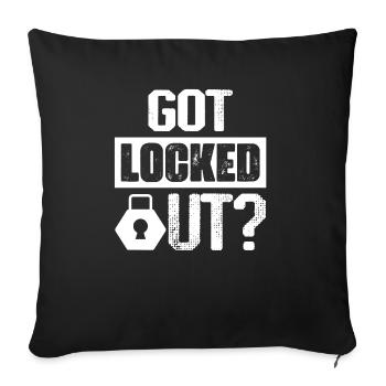 Got Locked Out? Locksmith Lockpicker - Sofa pillowcase 17,3'' x 17,3'' (45 x 45 cm) - black - Front