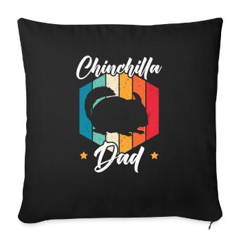 Chinchilla Dad Chinchilla Lover Rodent Pet Animal - Sofa pillowcase 17,3'' x 17,3'' (45 x 45 cm) - black - Front
