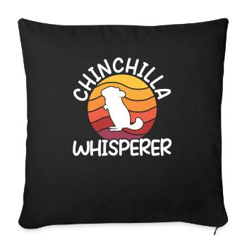 Chinchilla Lover Rodent Animal Chinchilla Propriétaire - Housse de coussin décorative 45 x 45 cm - noir - Devant