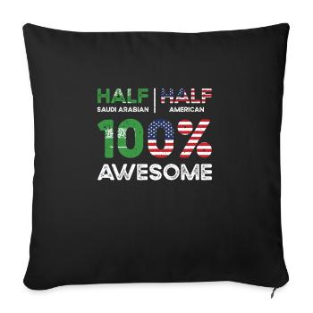 Born Saudi Arabian Saudi Arabia American USA - Sofa pillowcase 17,3'' x 17,3'' (45 x 45 cm) - black - Front