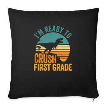 I'm ready to nursery dinosaurs back - Sofa pillowcase 17,3'' x 17,3'' (45 x 45 cm) - black - Front