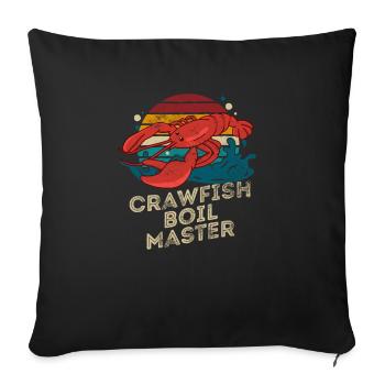 Écrevisse Maître de l’écrevisse Drôle Saison des écrevisses Rétro - Housse de coussin décorative 45 x 45 cm - noir - Devant