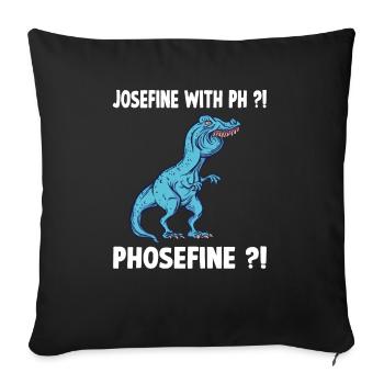 Josefiine Dino TRex Overbite Dinosaur Meme T-Rex - Sofakissenbezug 45 x 45 cm - Schwarz - Vorne