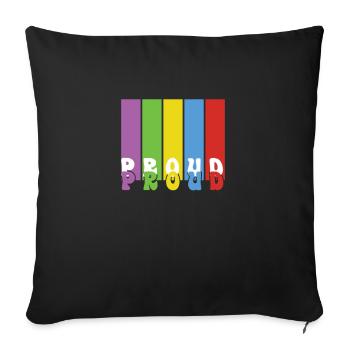LGBT LGBTQ Lesbian Gay Rainbow Flag Pride - Sofa pillowcase 17,3'' x 17,3'' (45 x 45 cm) - black - Front