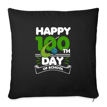 Happy 100th Day Of School Field Hockey Player Spor - Sofa pillowcase 17,3'' x 17,3'' (45 x 45 cm) - black - Front