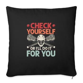 Vérifiez vous-même ou je le ferai pour vous Jouez à la crosse - Housse de coussin décorative 45 x 45 cm - noir - Devant