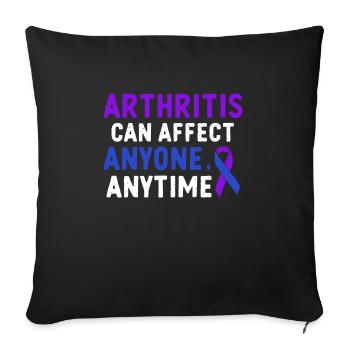 Arthritis Kann Jeden Jederzeit Treffen - Sofakissenbezug 45 x 45 cm - Schwarz - Vorne
