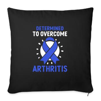 Déterminé à sensibiliser la population à l’arthrite - Housse de coussin décorative 45 x 45 cm - noir - Devant