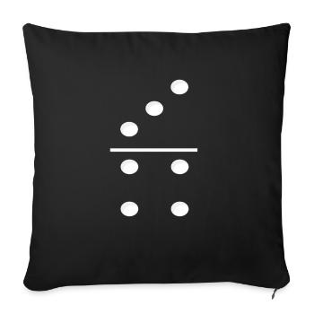Domino Game Tile 3-4 - Lustiges Gruppenkostüm - Sofakissenbezug 45 x 45 cm - Schwarz - Vorne