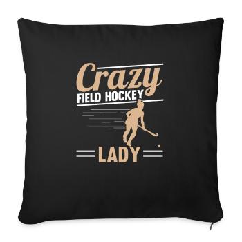 Assiste Passionné Défenseur Sports Hockey sur gazon La - Housse de coussin décorative 45 x 45 cm - noir - Devant
