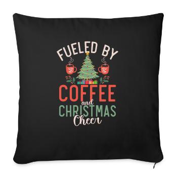 Christmas and Coffee Design - Sofakissenbezug 45 x 45 cm - Schwarz - Vorne
