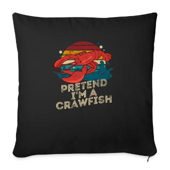 Pretend I'm a Crawfish Retro Crawfish Boil Love - Sofa pillowcase 17,3'' x 17,3'' (45 x 45 cm) - black - Front