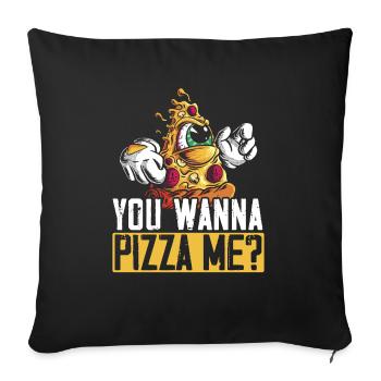 You want to Pizza Me Pizza I Love Pizza Italian Food - Housse de coussin décorative 45 x 45 cm - noir - Devant