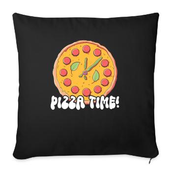 Pizza Time Pepperoni Pizza Lover Italian Food - Sofa pillowcase 17,3'' x 17,3'' (45 x 45 cm) - black - Front