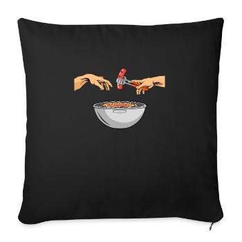 Bratwurst grilling BBQ grilling for real grillers - Sofa pillowcase 17,3'' x 17,3'' (45 x 45 cm) - black - Front