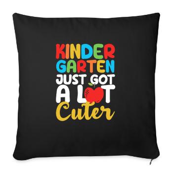 La maternelle vient de retrouver beaucoup plus mignonne - Housse de coussin décorative 45 x 45 cm - noir - Devant