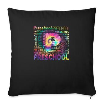 Tie Dyeing Preschool Typography Team Pre-K - Housse de coussin décorative 45 x 45 cm - noir - Devant