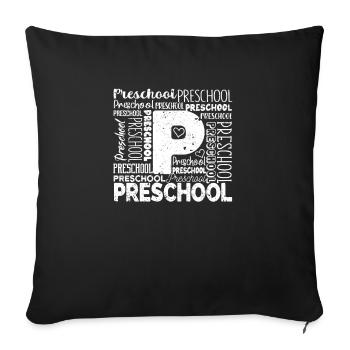Tie Dyeing Équipe de typographie préscolaire Pré-K - Housse de coussin décorative 45 x 45 cm - noir - Devant