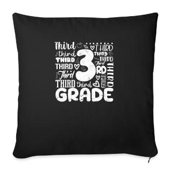Tie Dye 3rd Class Typography Team Third Class - Sofa pillowcase 17,3'' x 17,3'' (45 x 45 cm) - black - Front