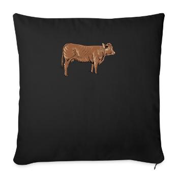 Viande bovine du Limousin I France Elevage bovin pour - Housse de coussin décorative 45 x 45 cm - noir - Devant
