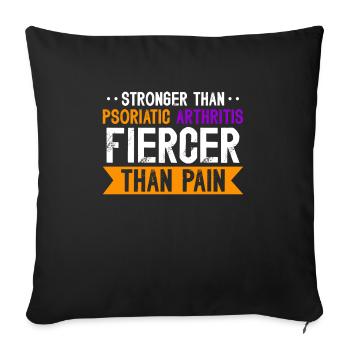 Plus fort que le rhumatisme psoriasique plus fort que le - Housse de coussin décorative 45 x 45 cm - noir - Devant